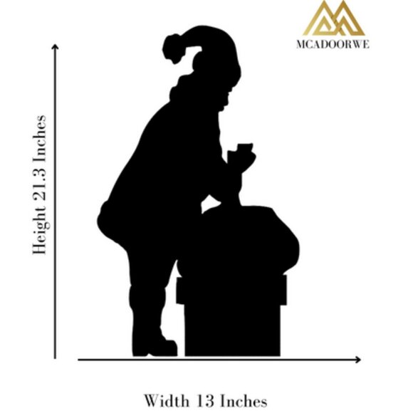 Santa Claus and Gift Sack Window Cling Silhouette decal:Christmas Decor|Christma - Picture 5 of 6